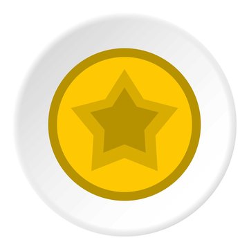 Star in circle icon. Flat illustration of star in circle vector icon for web