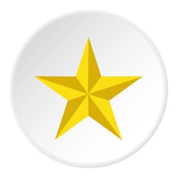 Yellow star icon. Flat illustration of yellow star vector icon for web