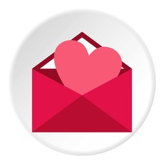 Love letter icon. Flat illustration of love letter vector icon for web