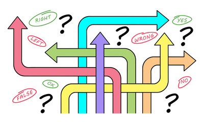 Decision concept on white background