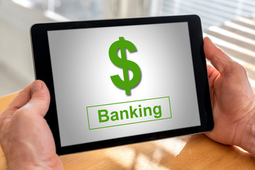 Banking concept on a tablet