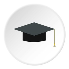 Hat student icon. Flat illustration of hat student vector icon for web