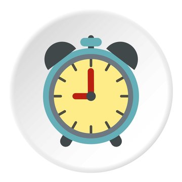 Alarm clock icon. Flat illustration of alarm clock vector icon for web