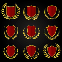 Red Shields with Laurel Wreath Collection