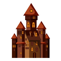 Castle icon. Cartoon illustration of castle vector icon for web