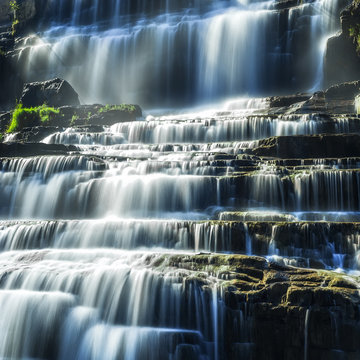 Tropical rainforest landscape with flowing Pongour waterfall. Da Lat, Vietnam © PerfectLazybones