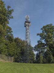 Obraz premium Observation tower in sunny day in Janov village