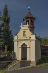 Chapel in Janov village in summer morning