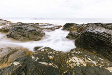 Fototapeta premium View of the rocky ocean shore