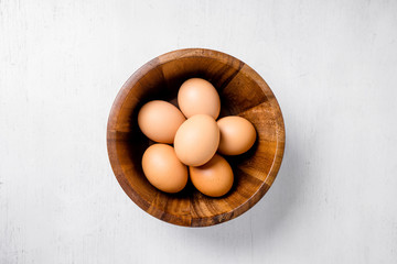 top view of eggs in bowl