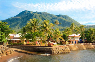 Volcano of mountain tropical island and resort. Philippine paradise. Camiguin © tvorecxtra