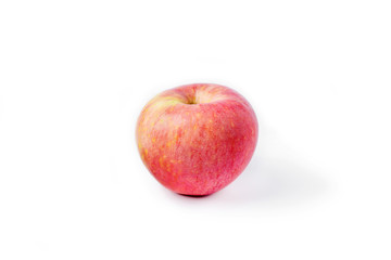 Fototapeta na wymiar Red ripe apple on a white background
