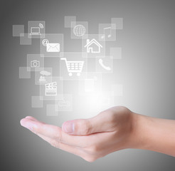  social buttons in hand