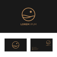 Logo coffee seed design elements business card template vector illustration
