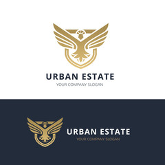Urban estate, Real estate logo, Eagle Logo