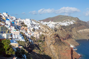Santorini island, Greece. Beautiful landscape with sea view