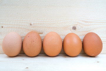 Five chicken eggs