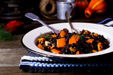 Black rice with pumpkin