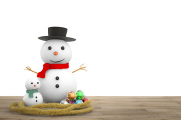 smiling snowman with white background
