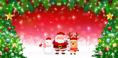 クリスマス　雪　サンタ　背景