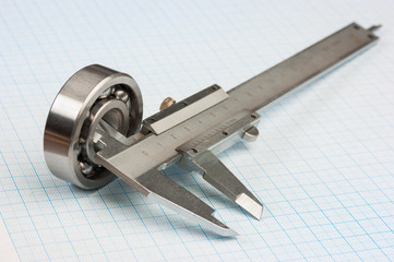 calipers, bearing and square
