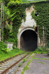 Railroad tunnel Psyrtsha station in New Athos