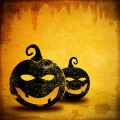 Halloween pumpkin background on Grunge paper