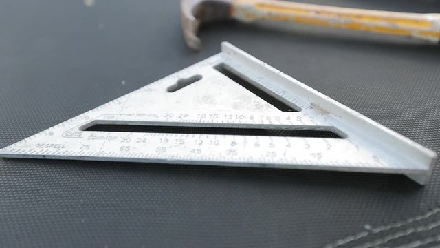 Close up of a Construction Square in Shallow Focus.