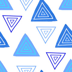 Pattern of blue triangles doodle