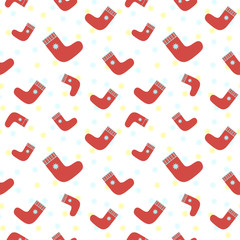 Christmas and New Year pattern with red socks