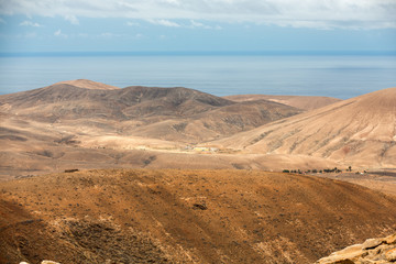 Beautiful volcanic mountains on  Fuerteventura. Canary Islands.