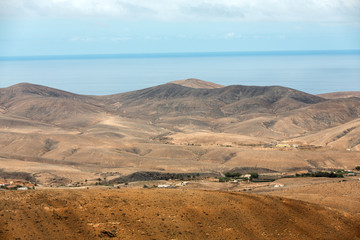 Beautiful volcanic mountains on  Fuerteventura. Canary Islands.