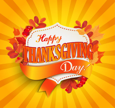 Happy thanksgiving day, vector.