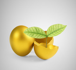 golden  easter egg isolated