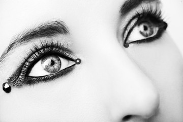 Obraz premium Eye Makeup. Beautiful Eyes Glitter Make-up. Holiday Makeup detail