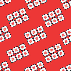 Sushi sets vector seamless pattern red