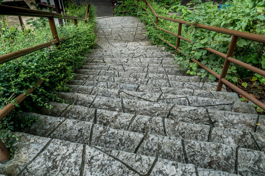 Stone concrete staircase