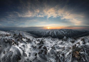 Epic sunset from the highest point on the Balkan Peninsula. Bulgaria.