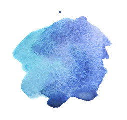 Watercolor blue paint. Colorful paint illustration for decoration.
