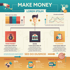 Make Money - poster, brochure cover template