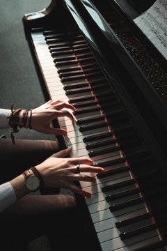 Woman playing a piano