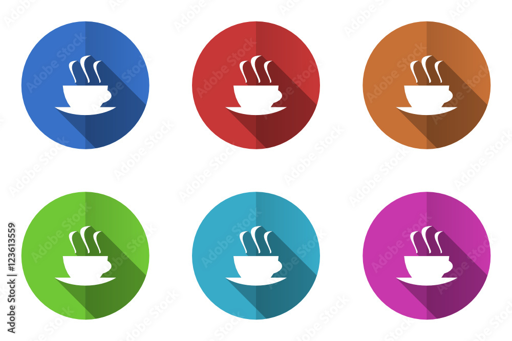 Poster flat design colorful vector icons