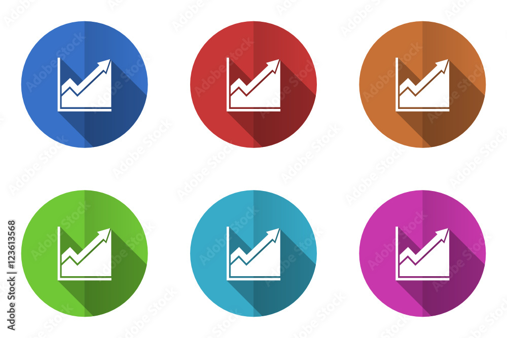 Poster Flat design colorful vector icons