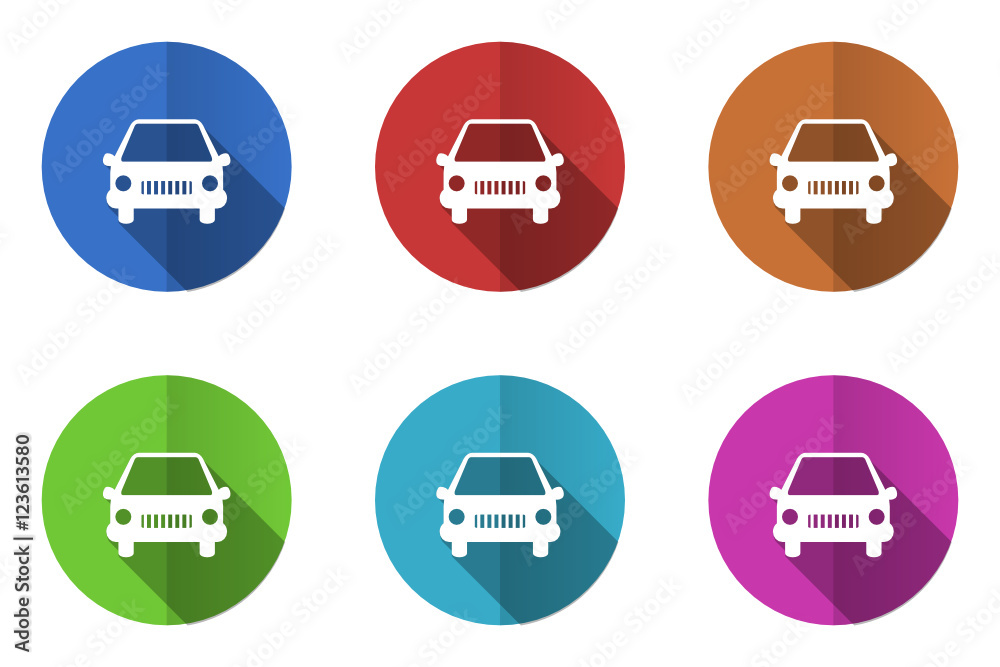 Poster flat design colorful vector icons