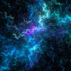 Abstract fractal blue and black background