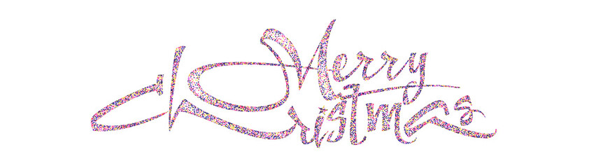 Merry christmas hand-lettering text . Handmade vector calligraphy for your design