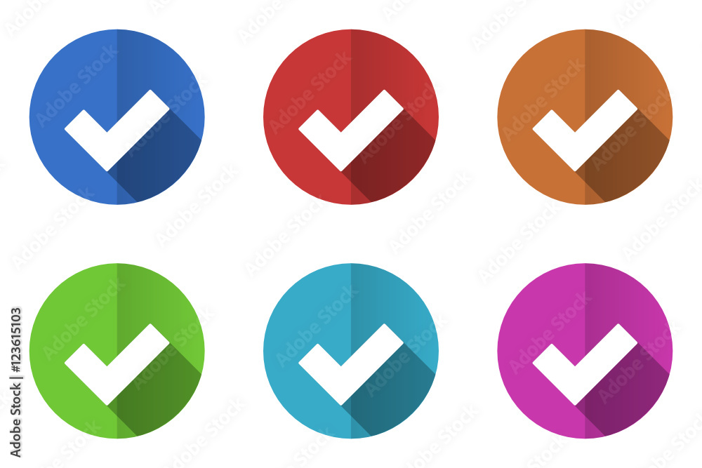 Aufkleber flat design colorful check vector icons