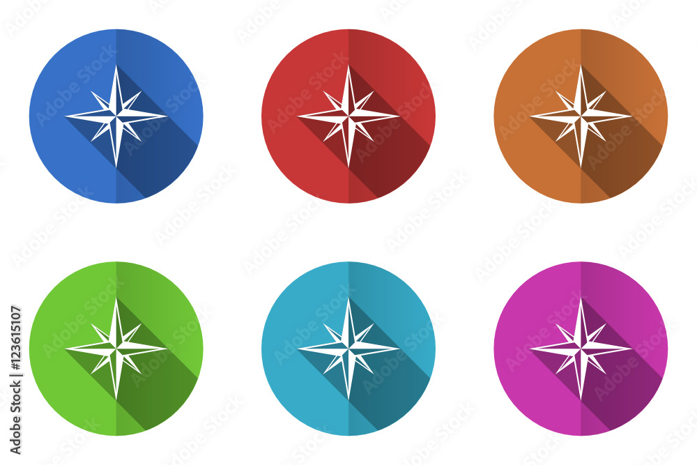 Poster Flat design colorful vector navigation icons