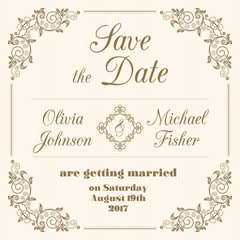 Retro Save the date card
