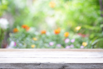 Outdoor Wooden table view